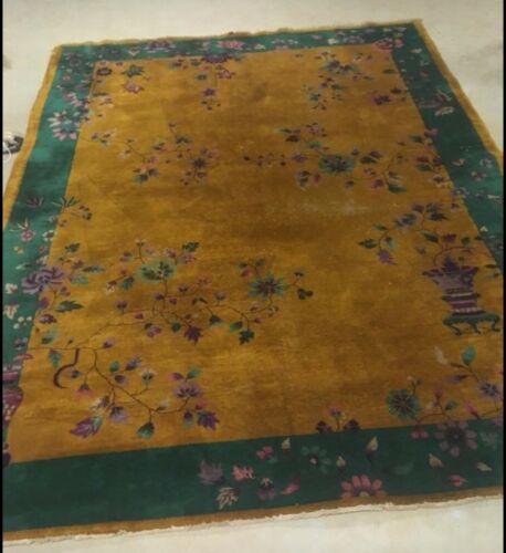 Antique 1920’s Chinese Art Deco Oriental Carpet