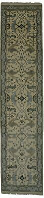 Nice Oushak Hand Knotted Runner Oushak Indian Area Wool Rug Oriental Carpet 3X12