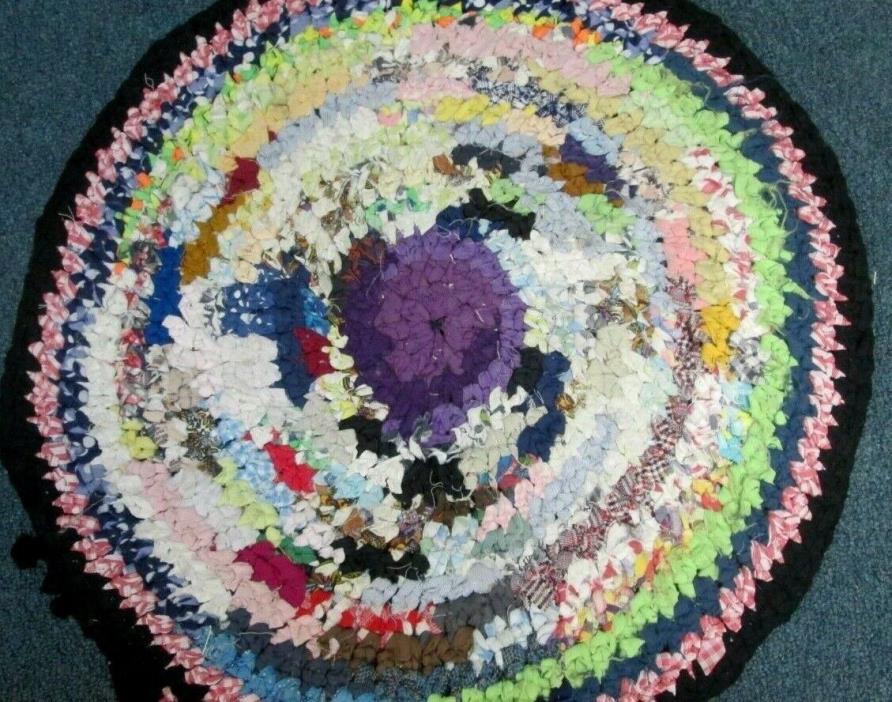 PAIR OF VERY OLD ROUND AMERICAN  BRAIDED COUNTRY RAG RUGS__AS IS___HELP YOURSELF