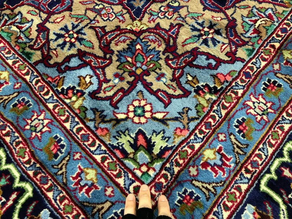 10x13 HAND KNOTTED PERSIAN RUG RUGS WOOL ANTIQUE mint oriental red blue 9x12 ft