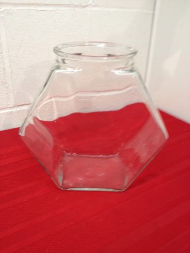 Large Clear Glass Pentagon APOTHECARY Display Jar TERRARIUM  Fish Bowl 12 CUP