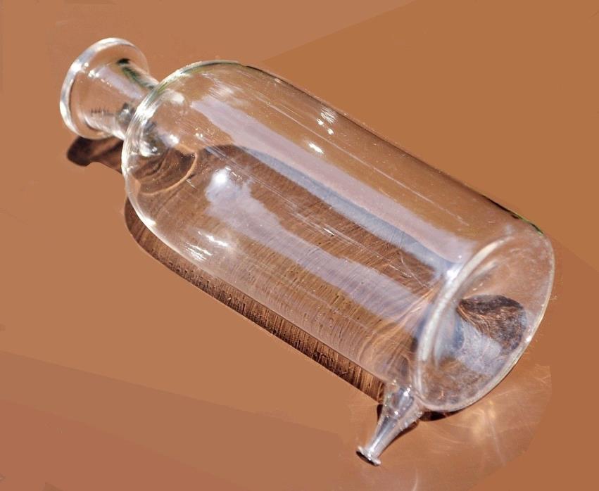 Sparkling Free Blown Laboratory BOTTLE Applied SPOUT Tooled Lip & Kickup PONTIL