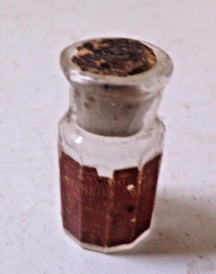 Small Old Drug Store strychnine bottle Sulph. Crystals Poison St. Louis