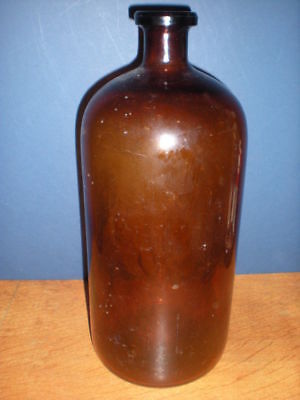 APOTHECARY Jar 1800's Bottle dark amber brown HUGE 13