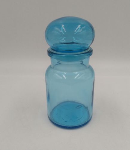 Vintage Blue Apothecary Glass Jar Bottle Container from Belgium