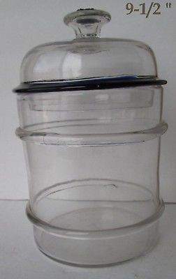 BEAUTIFUL OLD Blown 19TH CENTURY Colbalt Applied 'Ring' Apothecary Display Jar