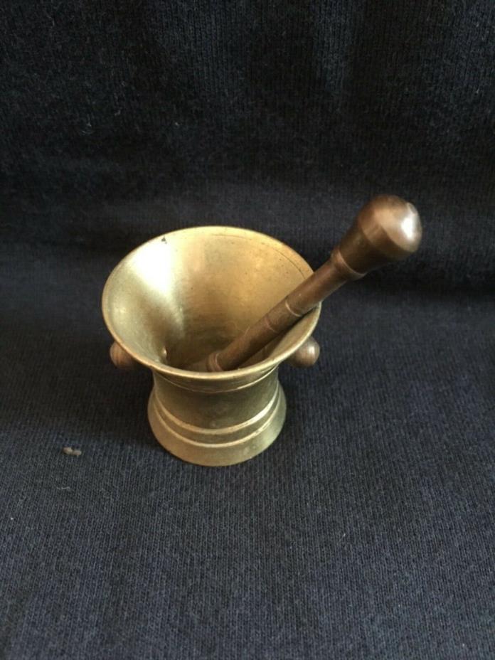 Vintage Brass Mortar Pestle Miniature Holland