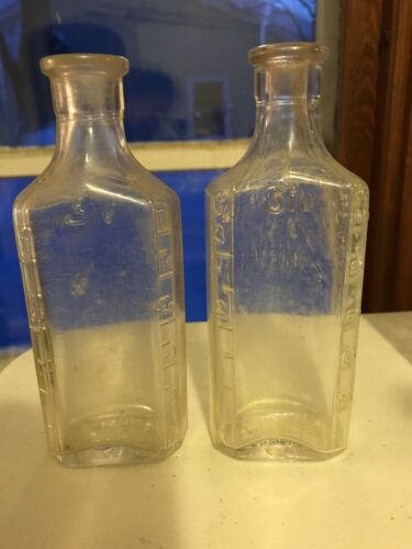 Original Vintage Rare Chemist Apothecary Glass Bottles, Set Of 2- 3 IV or 1 CC