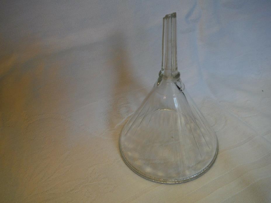 Vintage Pharmacy Drug Store 8 oz. Ribbed Glass Funnel by Mooney Air Vent Lab