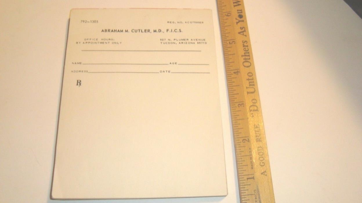VintageUnused Prescriptions in Partially used Book  Medical Physician