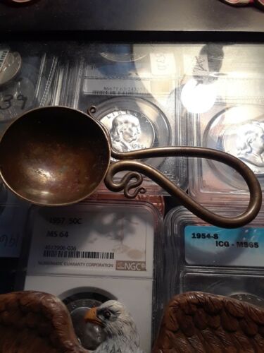 VINTAGE/ANTIQUE APOTHECARY/PHARMACY handmade signed copper spoon