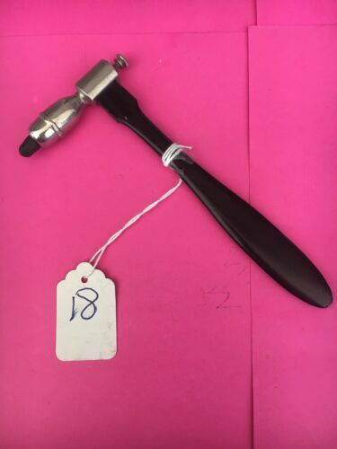 Antique Physician's Reflex Hammer By Hajek Medical Instrument Rubber Tip.  #18