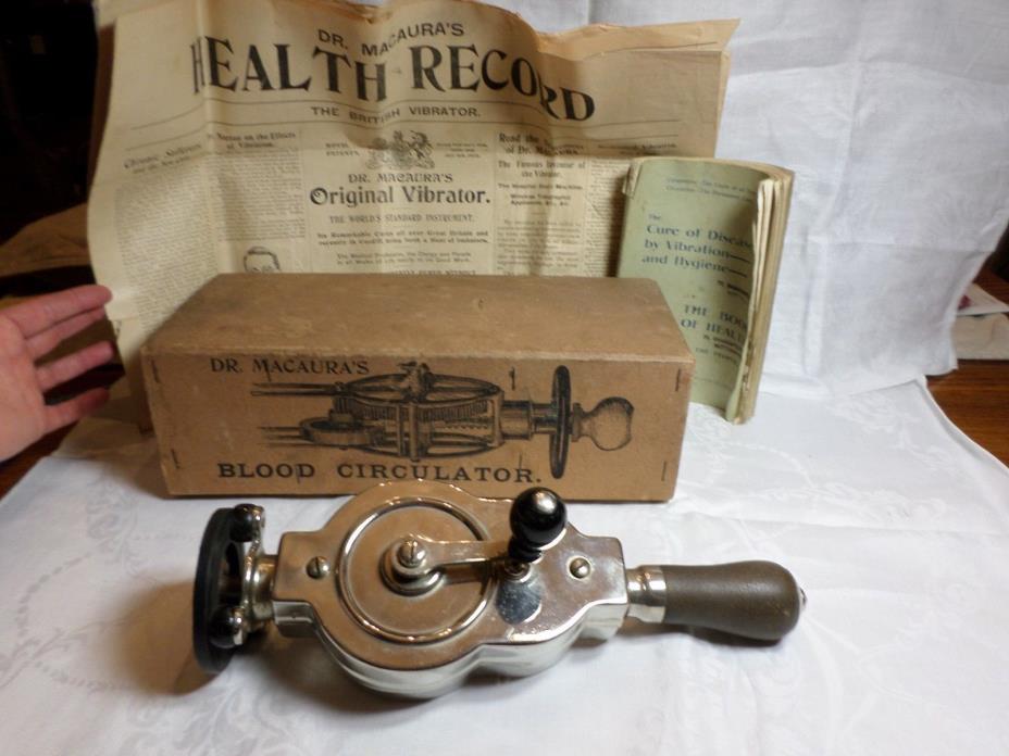 Dr Macaura's Blood Circulator Patent No 13932 Boxed with Instructions vibrator