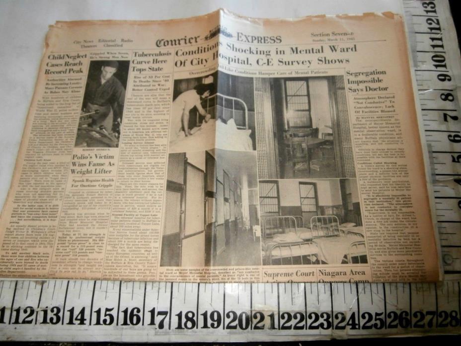 1946 BUFFALO NY MEYER HOSPITAL PSYCHIATRIC  MENTAL WARD SHOCKING CONDITIONS