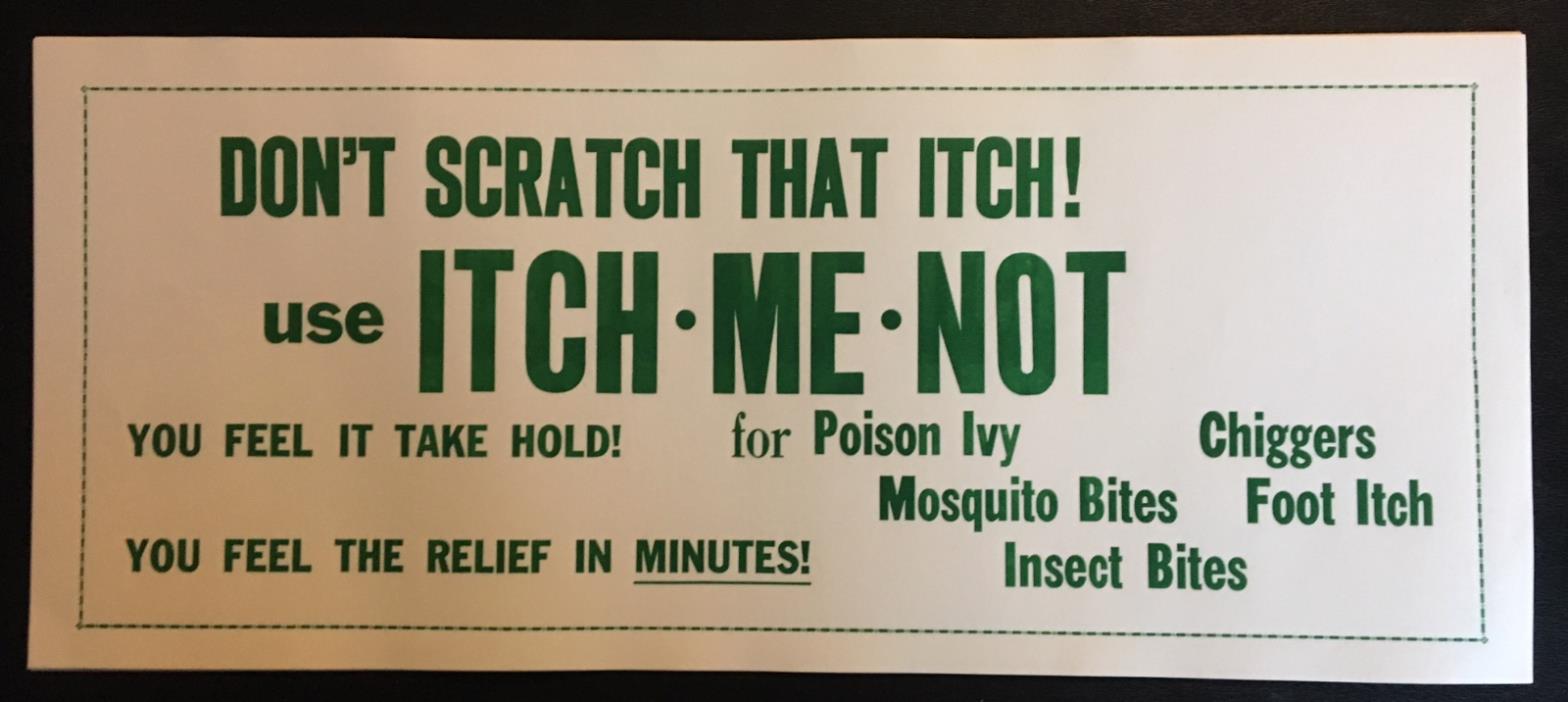 1930s ITCH ME NOT Scratch that Itch MEDICINE Paper Posters NOS