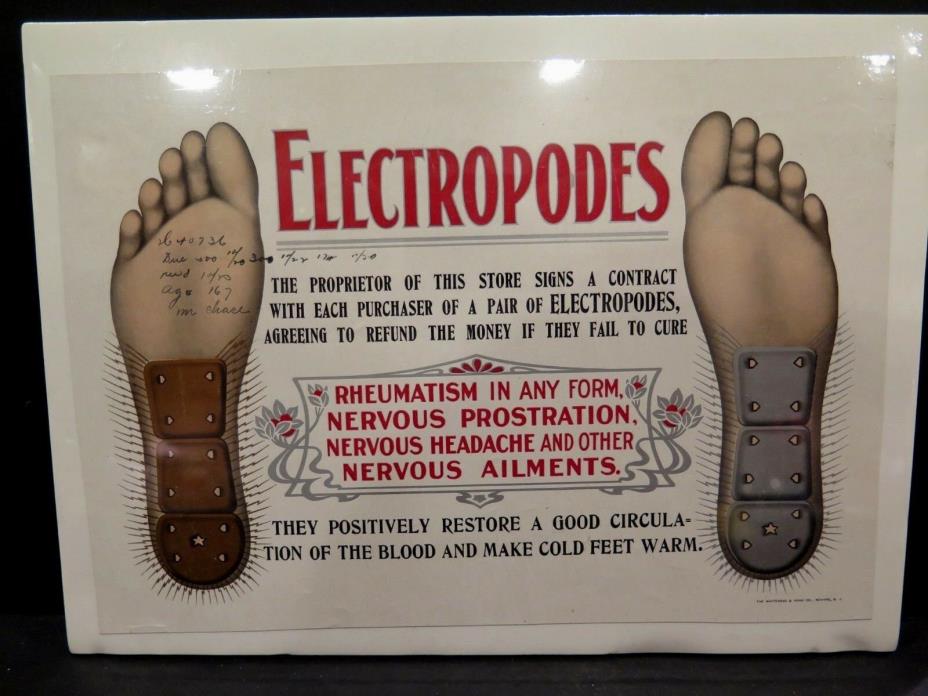 1908 ADVERTISING ART PROOF SIGN WHITEHEAD HOAG CO FOOT DOCTOR Quack MEDICINE RX