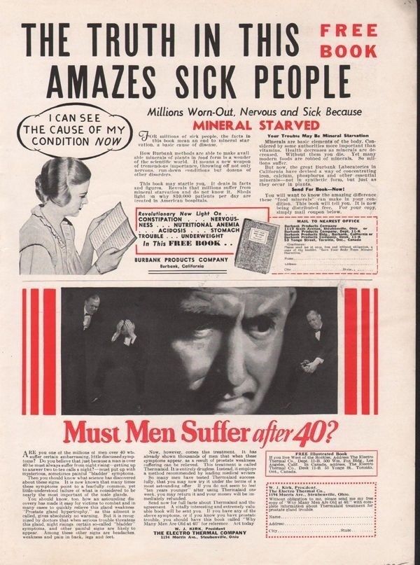 1935 BURBANK MINERAL STARVED BOOK MEDICAL HEALTH SICK 15054