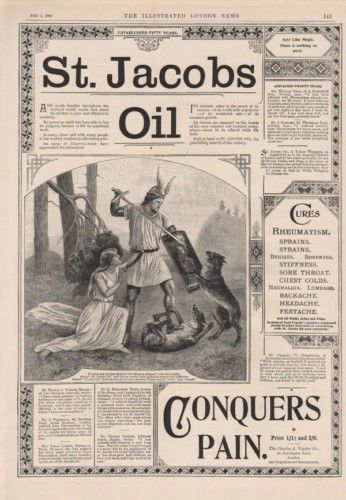 1896 CHARLES A VOGELER ST JACOBS OIL MEDICINE HEALTH AD12297
