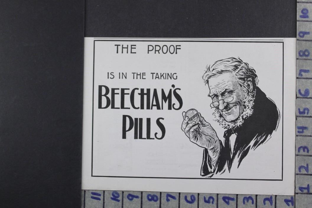 1915 MEDICAL QUACK MEDICINE BEECHAM PILL HEALTH DOCTOR DRUG BEARD AD DY010