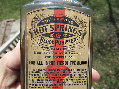 Unusual 1900's HOT SPRINGS, ARKANSAS BLOOD PURIFIER - Red HEART/Vein GRAPHICS !!