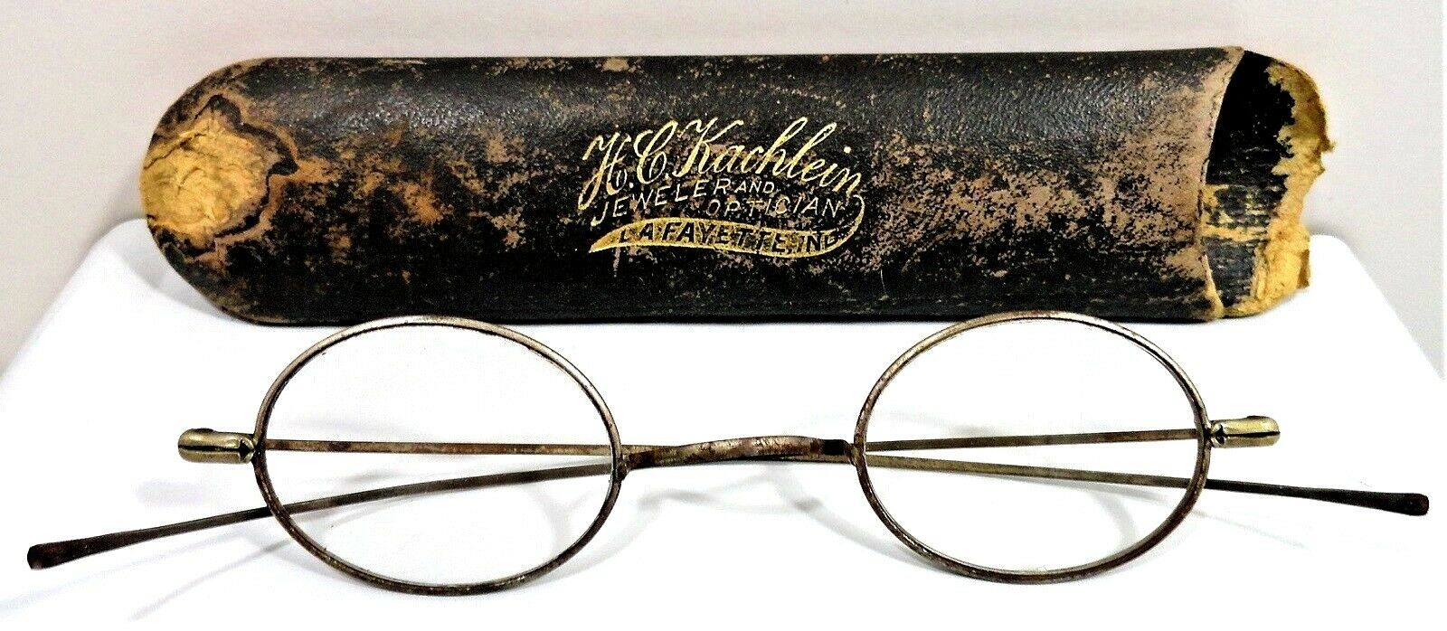 Antique Vintage Reading Glasses with Case