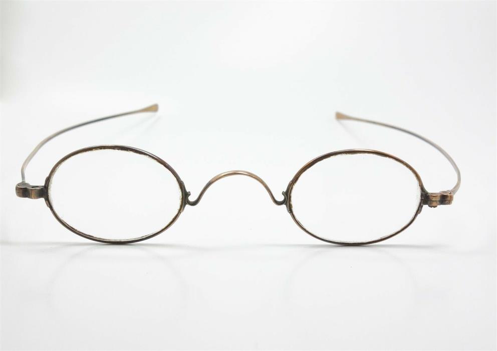 Antique 19c Solid Yellow Gold Spectacles Eyeglasses