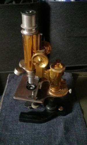 Antique Brass Bausch & Lomb Microscope Eye-catching Historical Piece