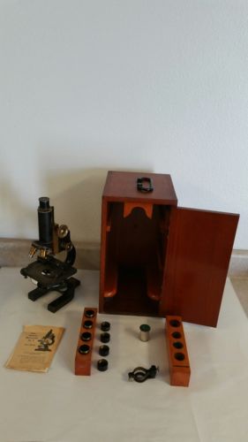 Antique Spencer Lens Company Antique Brass Scientific Research Microscope 1914