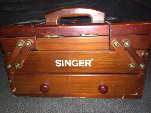 Antique Singer Sewing Caddy/box Wooden