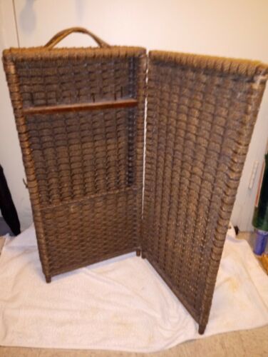 19th C Wicker Sewing Basket Mobil Chest Very Good Condition