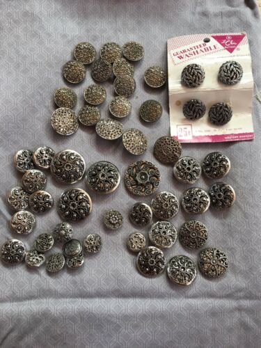 Gorgeous Lot Of Vintage Metal Buttons Some With Marcasites