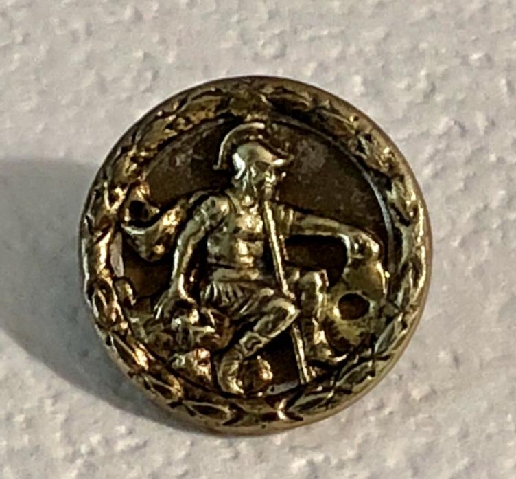 Antique Brass Button Armored Warrior - Paris Back