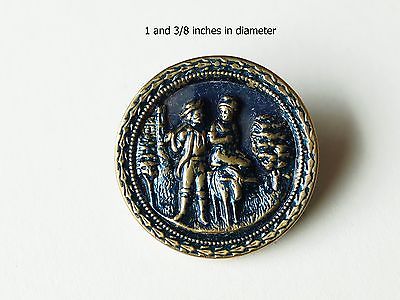 Antique Brass Button.  Shipping is Free!