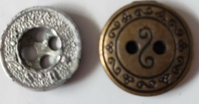 BUTTONS VINTAGE ANTIQUE METAL  TWO SMALL BUTTONS