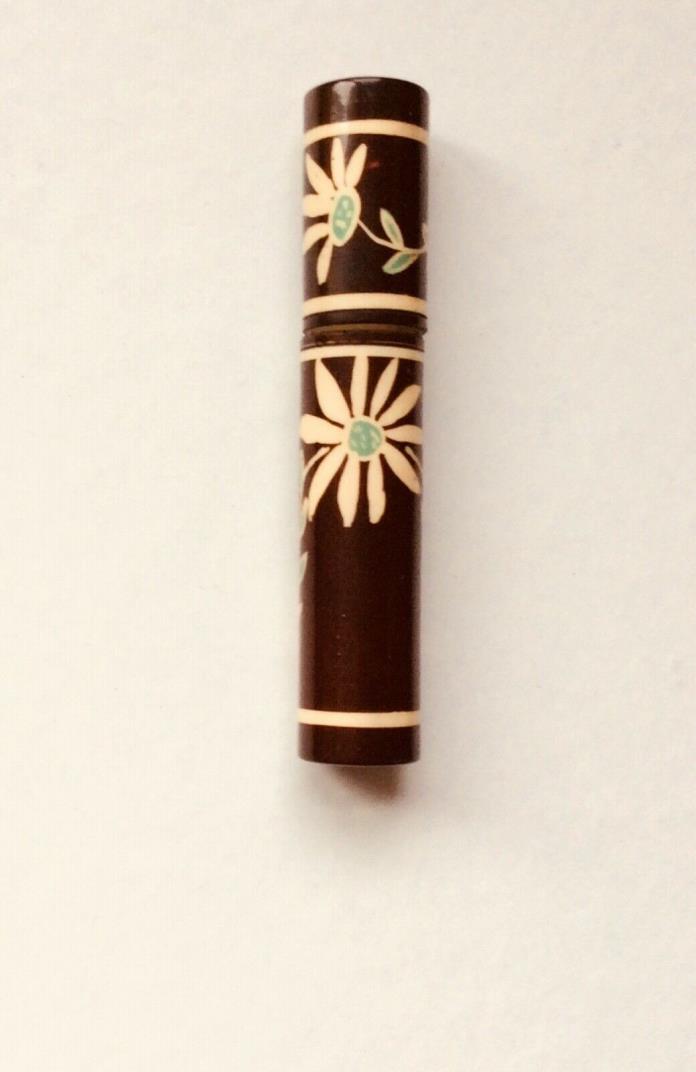 1930’s WONDERFUL ART DECO ANTIQUE CELLULOID NEEDLE PIN CASE WITH SCREW ON TOP