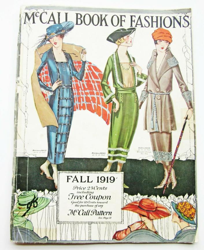 1919 McCall Quarterly Book of Fashions Sewing Pattern Catalog 1910s 1920s Vtg