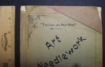 ANTIQUE C1895  NEEDLEWORK BOOK LACE MAKING EMBROIDERY PATTERNS Brainerd