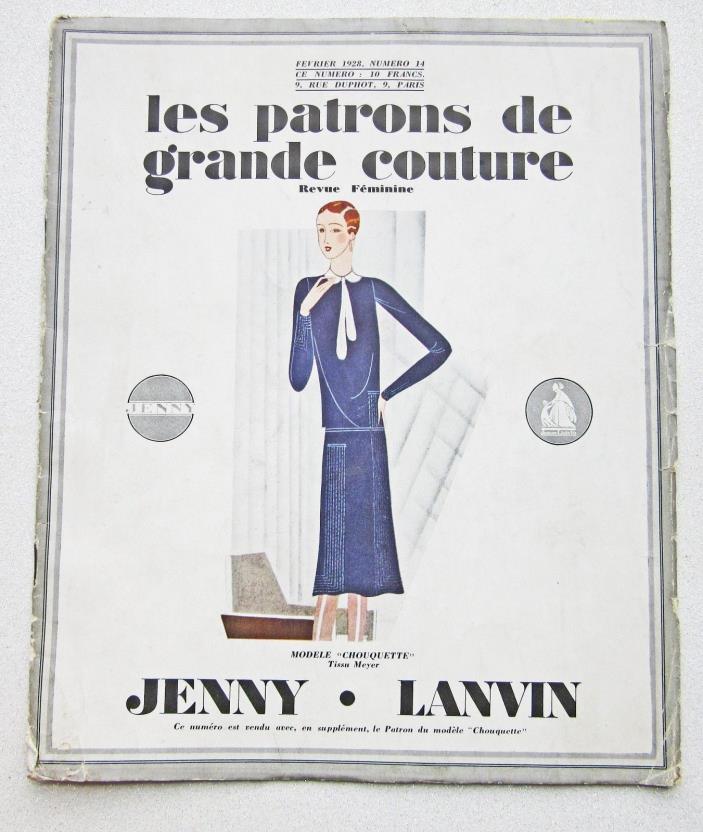 1920s Vintage Sewing Pattern Catalog Les Patrons de Grande Couture Lanvin