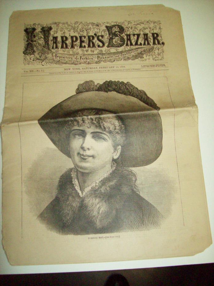 HARPER'S BAZAR SATURDAY FEBRUARY 15, 1879