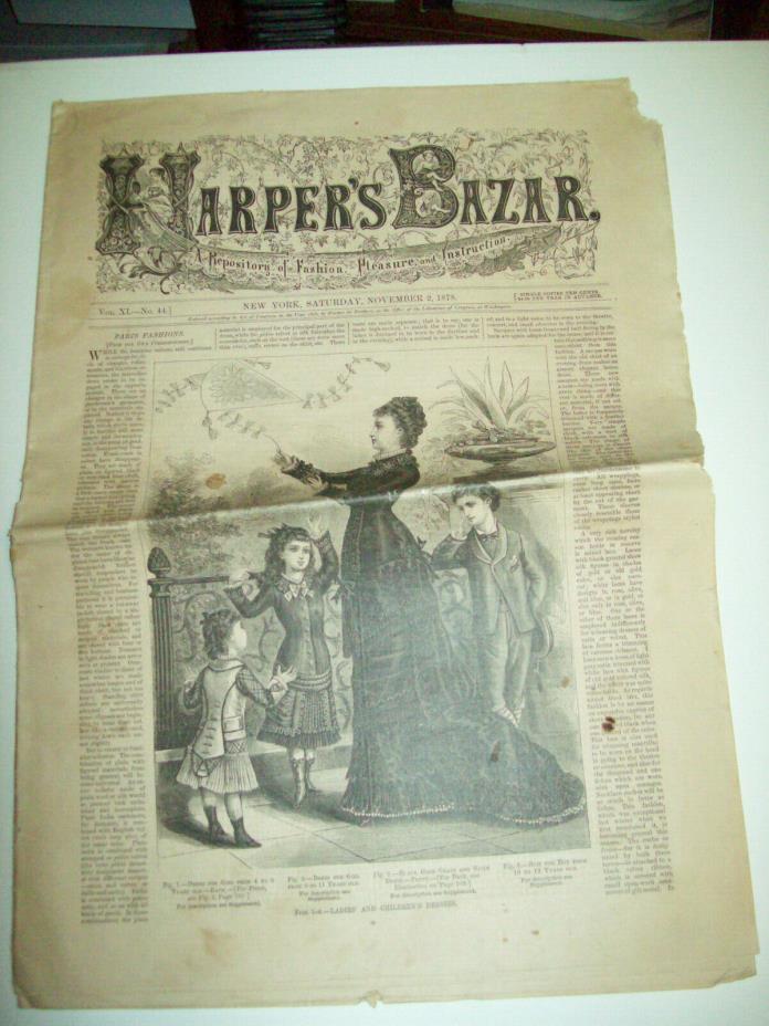 HARPER'S BAZAR SATURDAY NOVEMBER 2, 1878