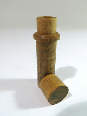 Antique Early 1900s Boye Needle Co. #16 Turned Wooden Storage Tube with Lid