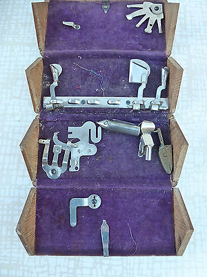 Vintage Folding Oak Sewing Machine Accessory Box