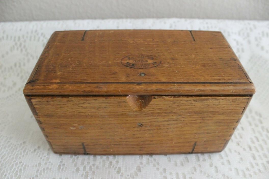 VINTAGE 1889 SINGER WOODEN FOLDING PUZZLE BOX W/ SEWING MACHINE ACCESSORIES