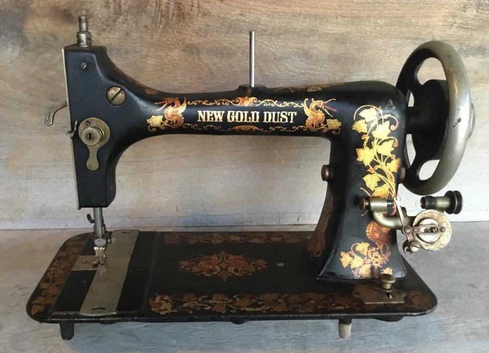 Rare New Gold Dust Treadle Sewing Machine Head Only Lots of Stenciling