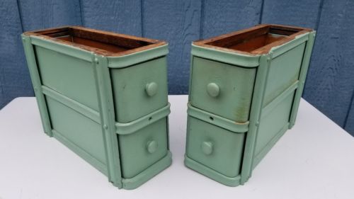 Lot of Four Treadle Sewing Machine Cabinet Drawers with Frames Robin Egg Blue