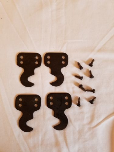 4 Vintage Singer Treadle Sewing Machine Parts Drawer Hooks Brackets & Screws