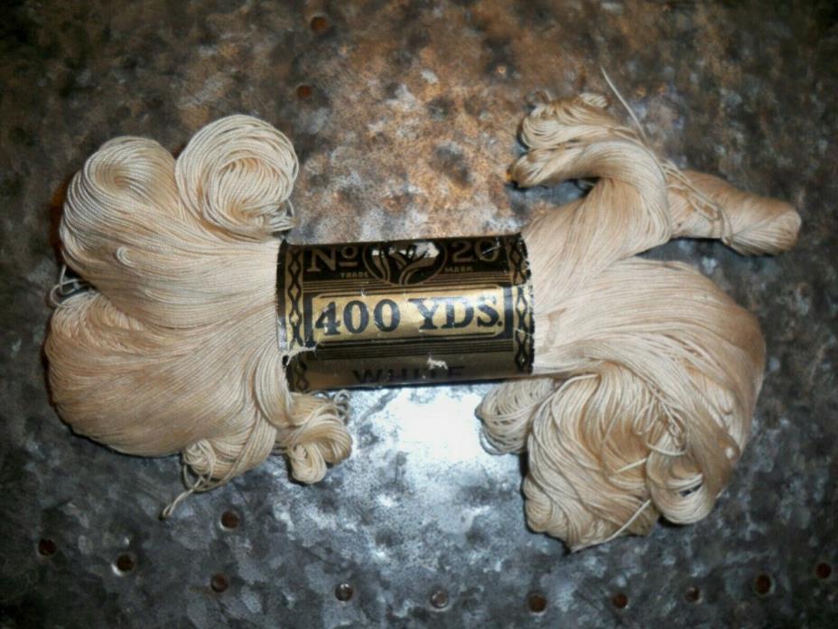 Antique Vtg Daisy Mercerized Crochet Cotton No 20 400 Yards ECRU Lilly Mills Co.