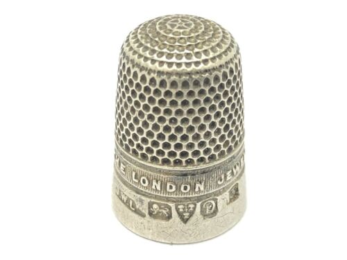 ANTIQUE STERLING SILVER ENGLISH THIMBLE ~ 