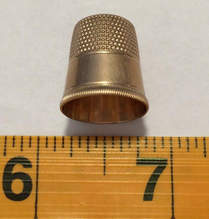 *ANTIQUE* Stern Brothers Size 8 10k Gold Thimble.