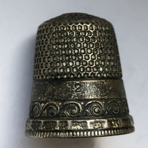 Thimble Sterling Silver No 12 Vtg Antique Sewing Marked